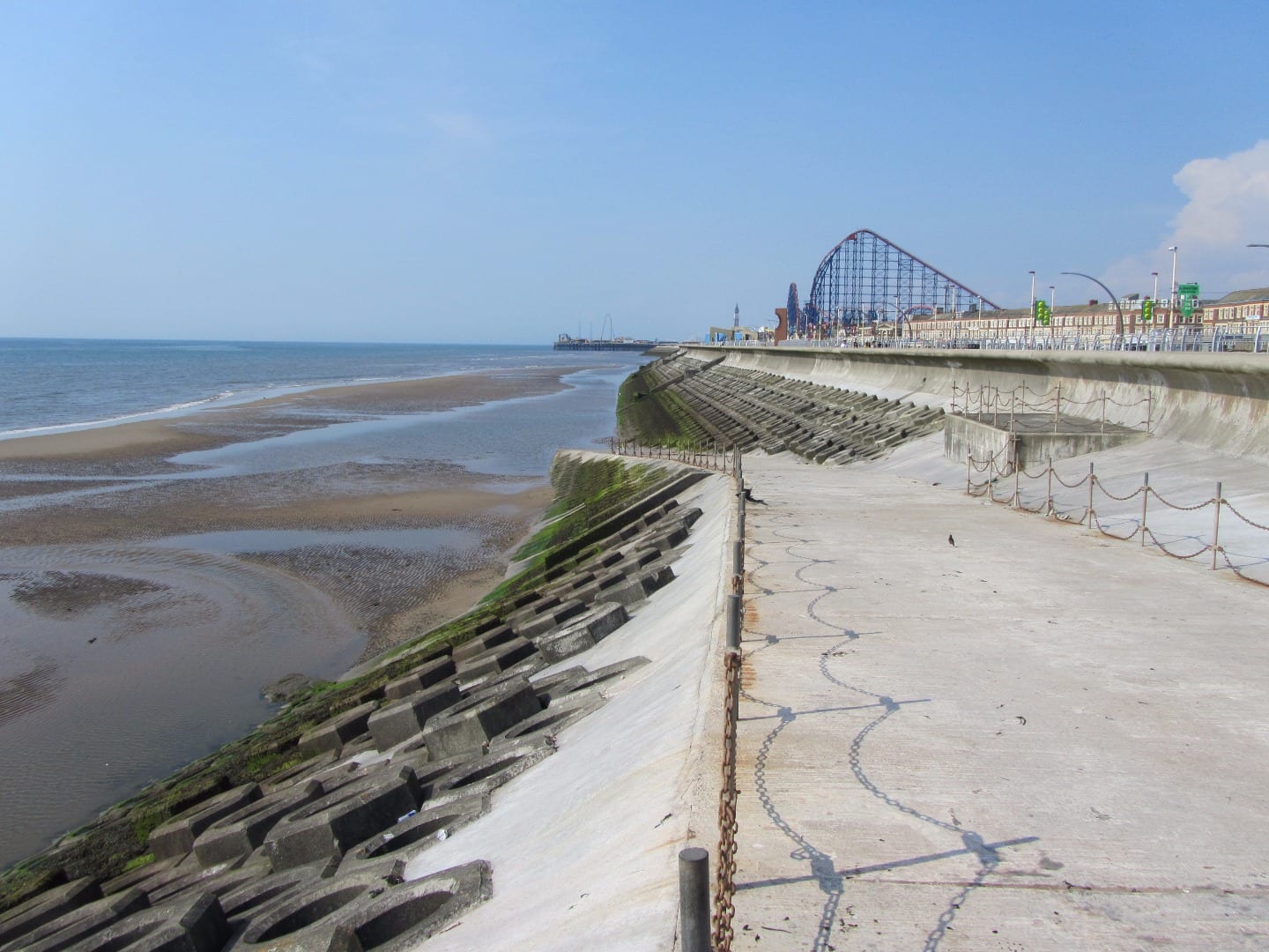 Blackpool seafront - Looking towards South Pier and the Pleasure Beach from Blackpool South