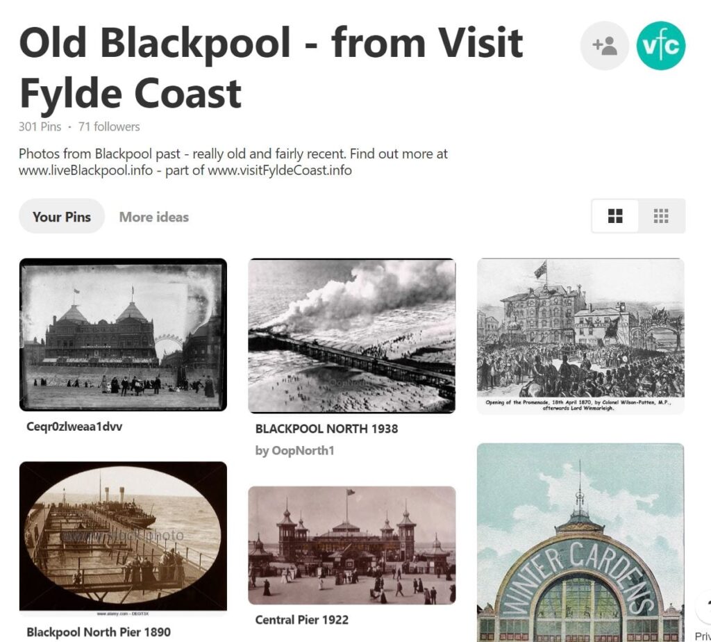 Old Blackpool Photos on the Visit Fylde Coast Pinterest Page