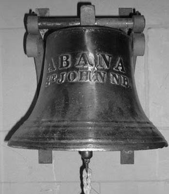 Ships bell from the Abana shipwreck, now in St Andrews Church Cleveleys