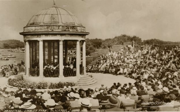 Postcard of Stanley Park Bandstand, posted 1946