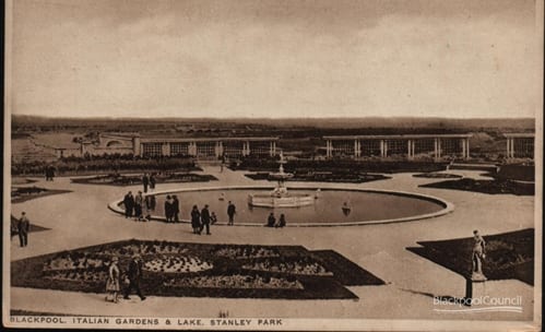 Postcard of Italian Gardens in Stanley Park, not posted