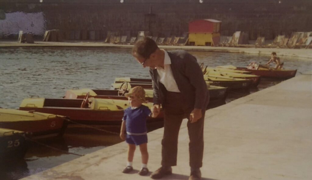 Blackpool Boating Lake in 1972, David Coulson and dad