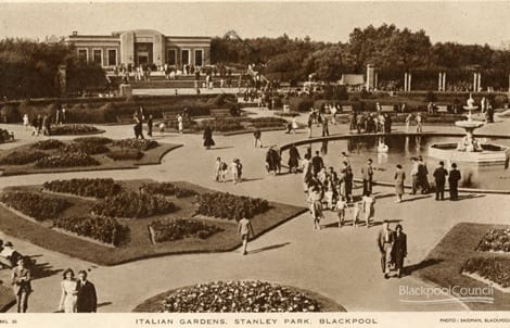 Italian Gardens Stanley Park, Blackpool, Posted 1949