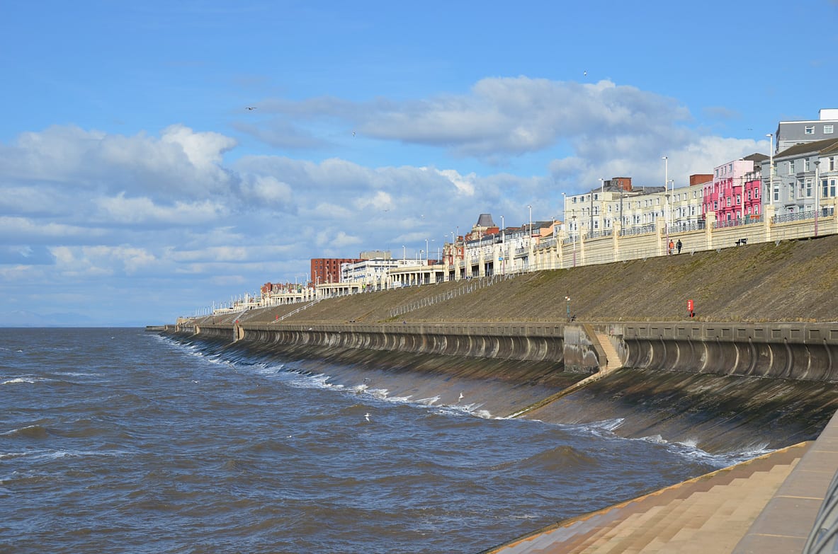 Blackpool Seafront looking along Blackpool North Shore