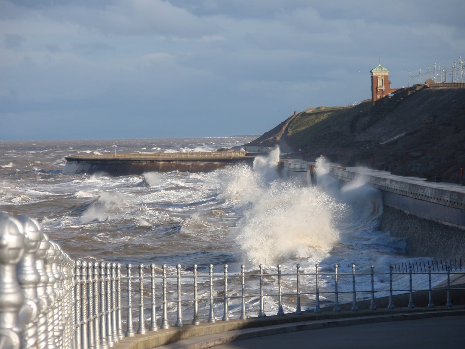 Sea Overtopping at the Cliffs, Blackpool North Shore