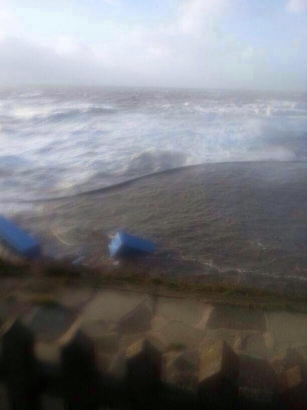 David Wall's photo of Blackpool North Shore Boating Pool after a winter storm.