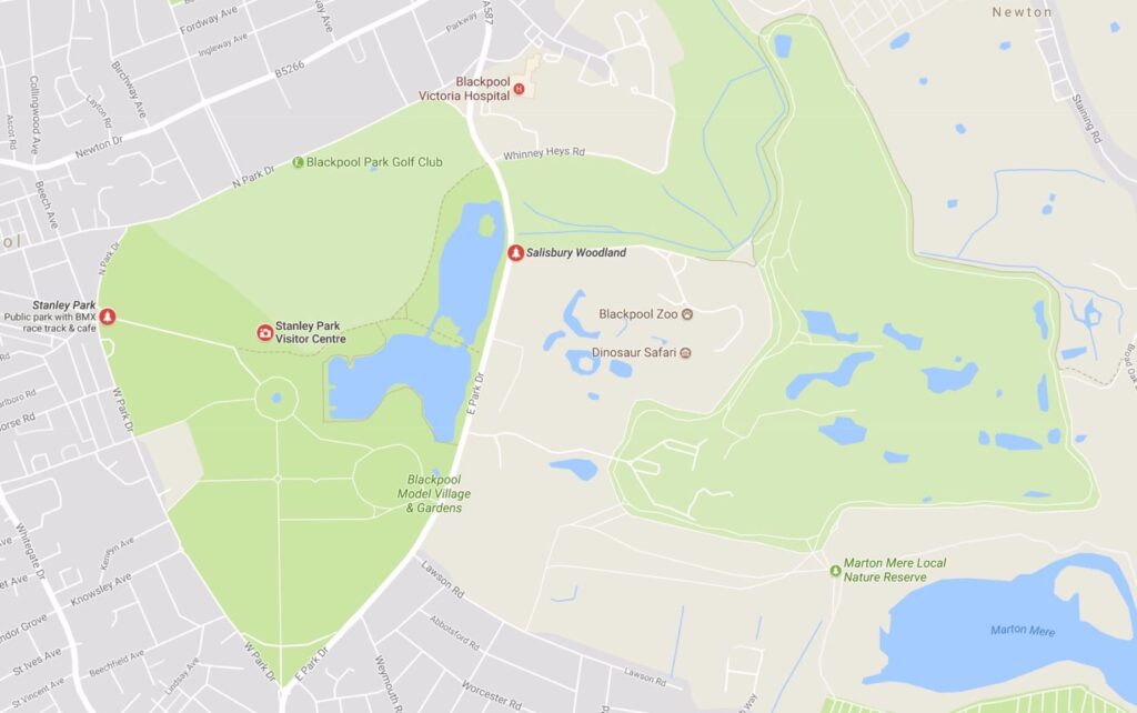 Google map of Salisbury woodlands