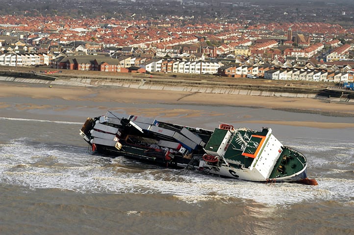 Riverdance Shipwreck on Blackpool beach at Anchorsholme