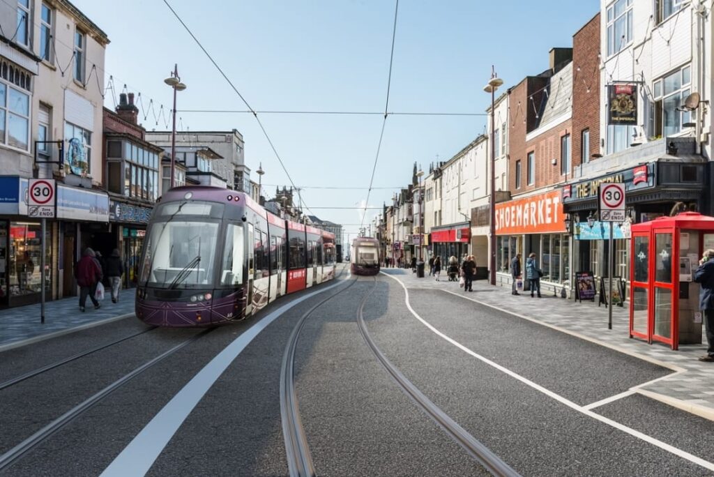 Visual of the Blackpool Tramway Extension at Talbot Road