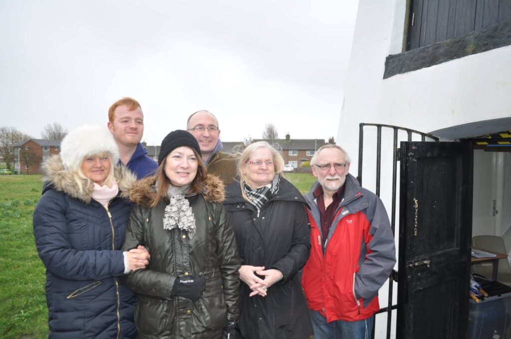 Shirley Matthews Vice Chair Little Marton Windmill, Cllr Luke Taylor, Joan Humble Chair Blackpool Civic Trust, Carl Carrington Head Blackpool Heritage, Cllr Christine Wright and Cllr Adrian Hutton (photo: Juliette Gregson)