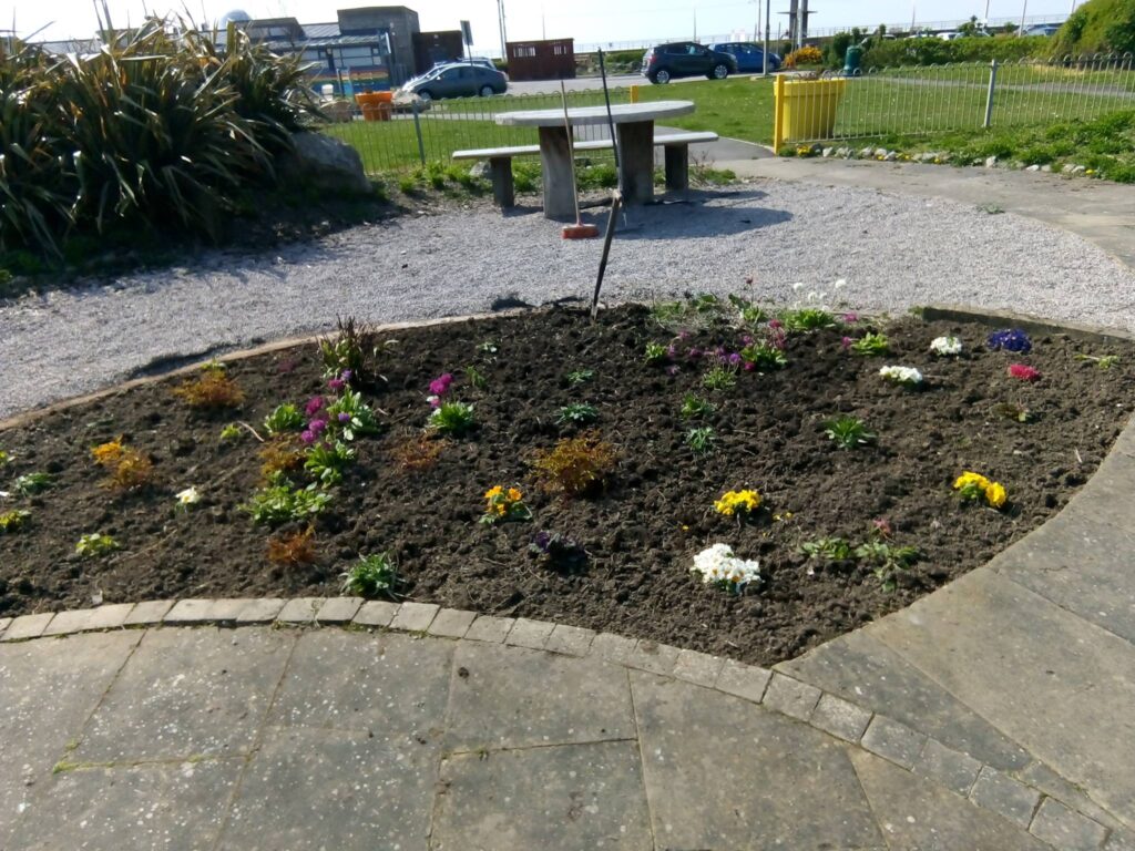 Solaris Centre Park, with newly planted beds