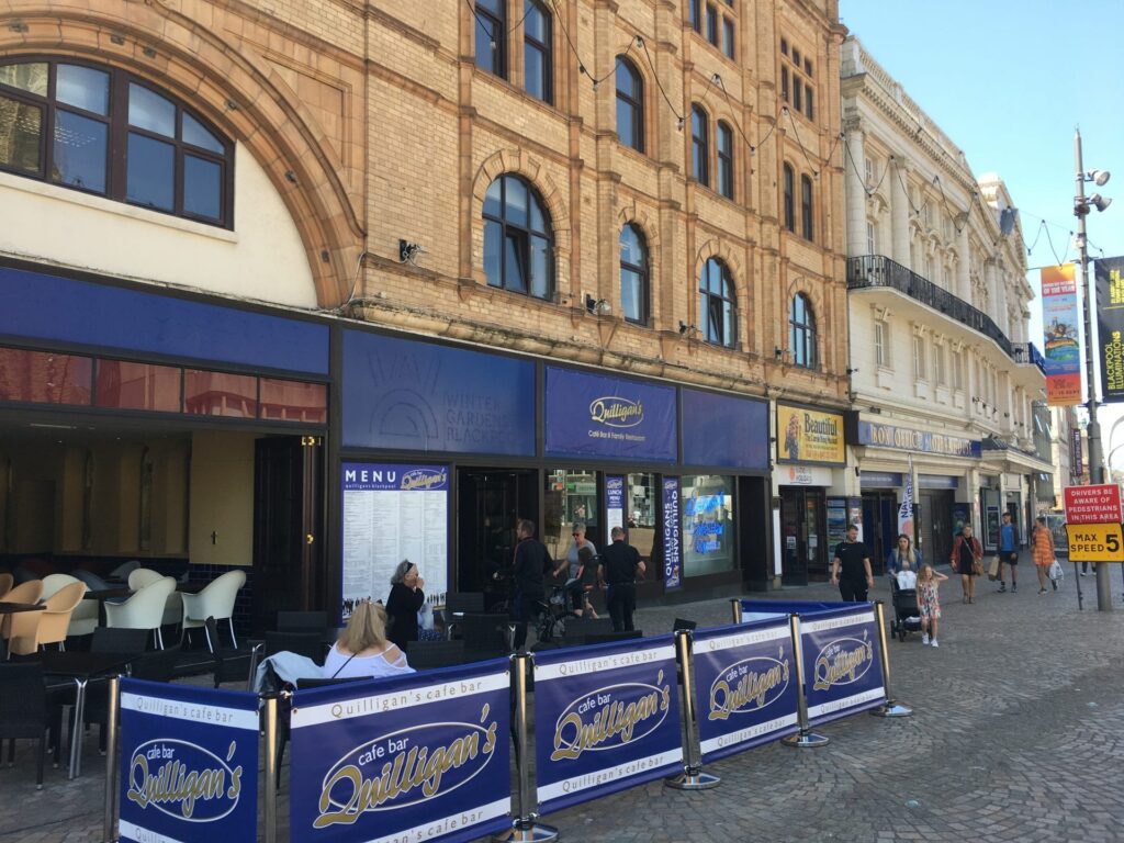 Quilligans in the Winter Gardens building, Blackpool. Home of the Neatby Panels