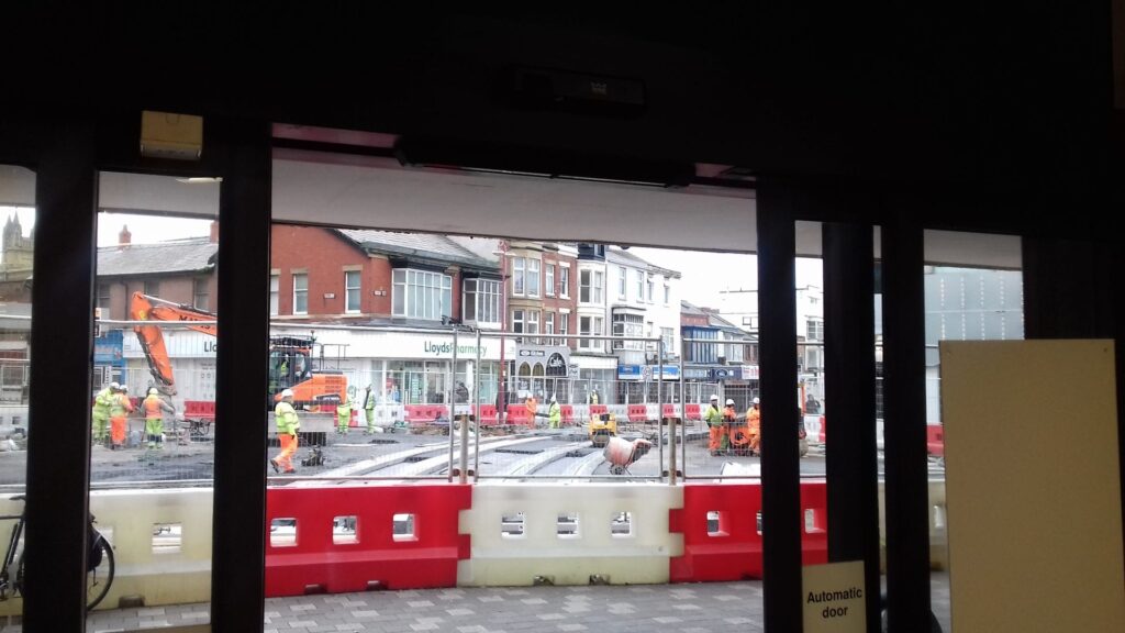 Blackpool Tramway Extension on 31.10.18, photo from Barrie C Woods