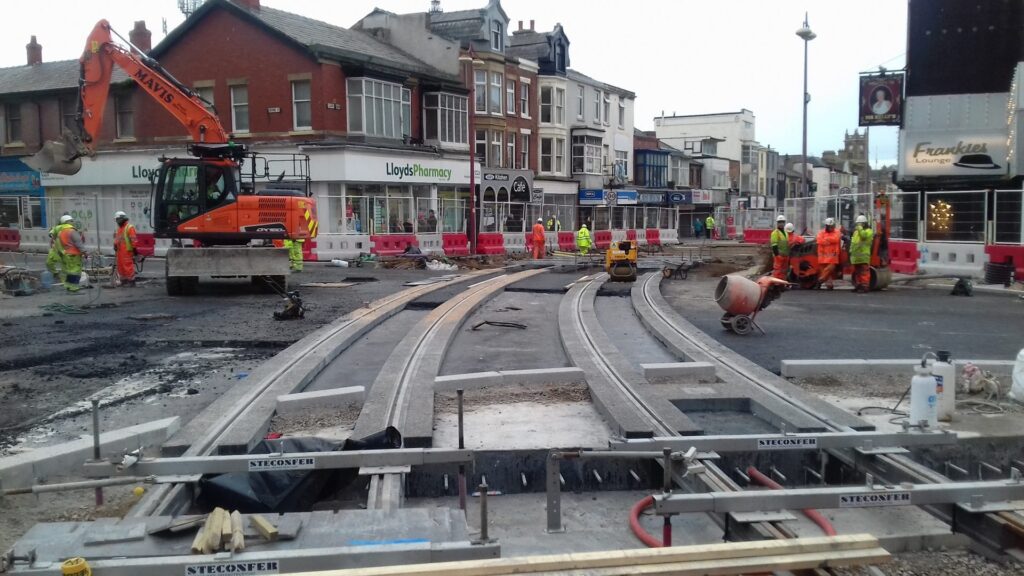 Blackpool Tramway Extension on 31.10.18, photo from Barrie C Woods