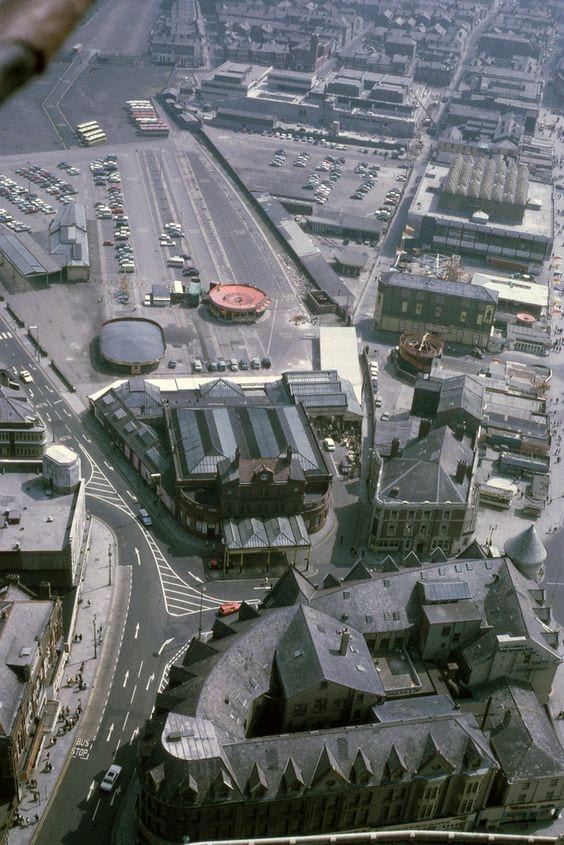 Blackpool Central Railway Station site in the 1960's