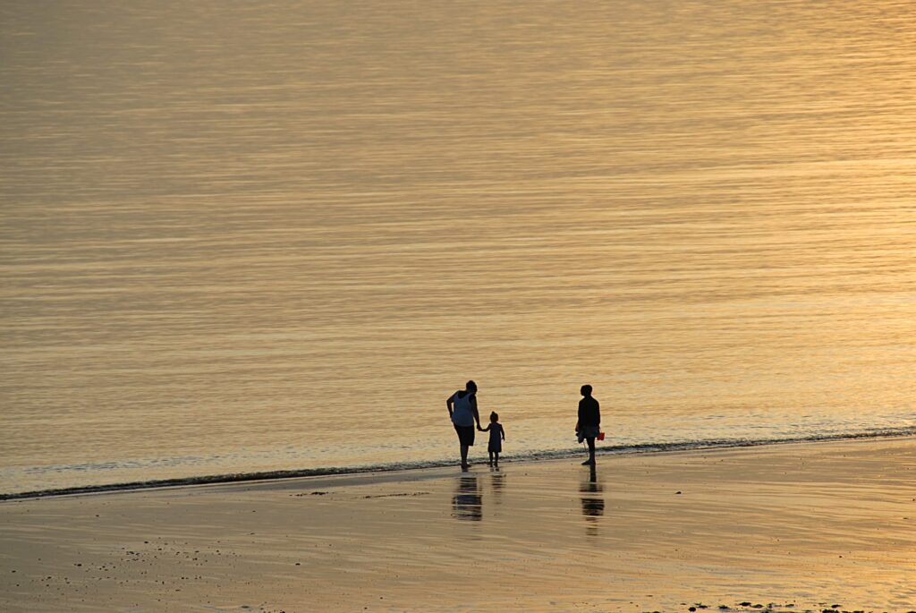 Paddling on the beach