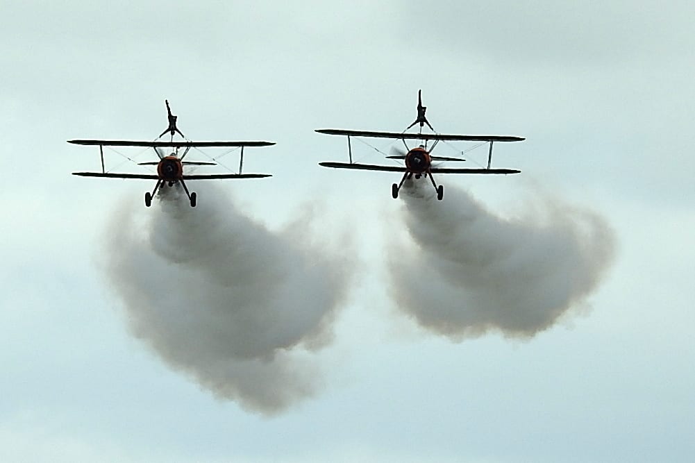 AeroSuperBatics Wing-Walkers at Blackpool Airshow 2019. Photo: Barrie C Woods