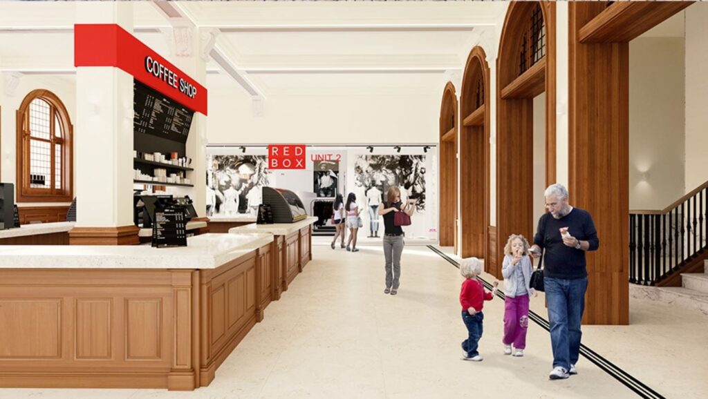 Artists impression of the inside of the Red Box Quarter