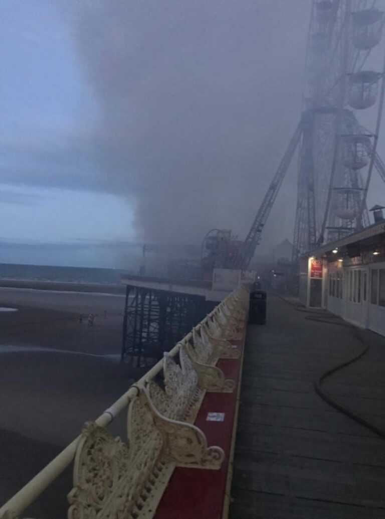 Fire on Blackpool Central Pier • find out more with Live Blackpool