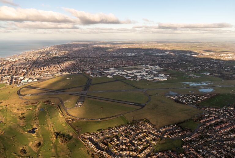 Aerial view of Blackpool Airport