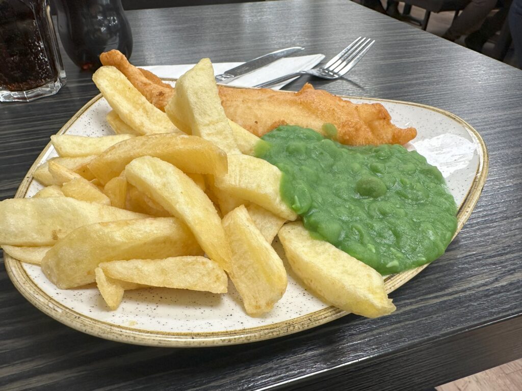 Small portion of fish and chips 