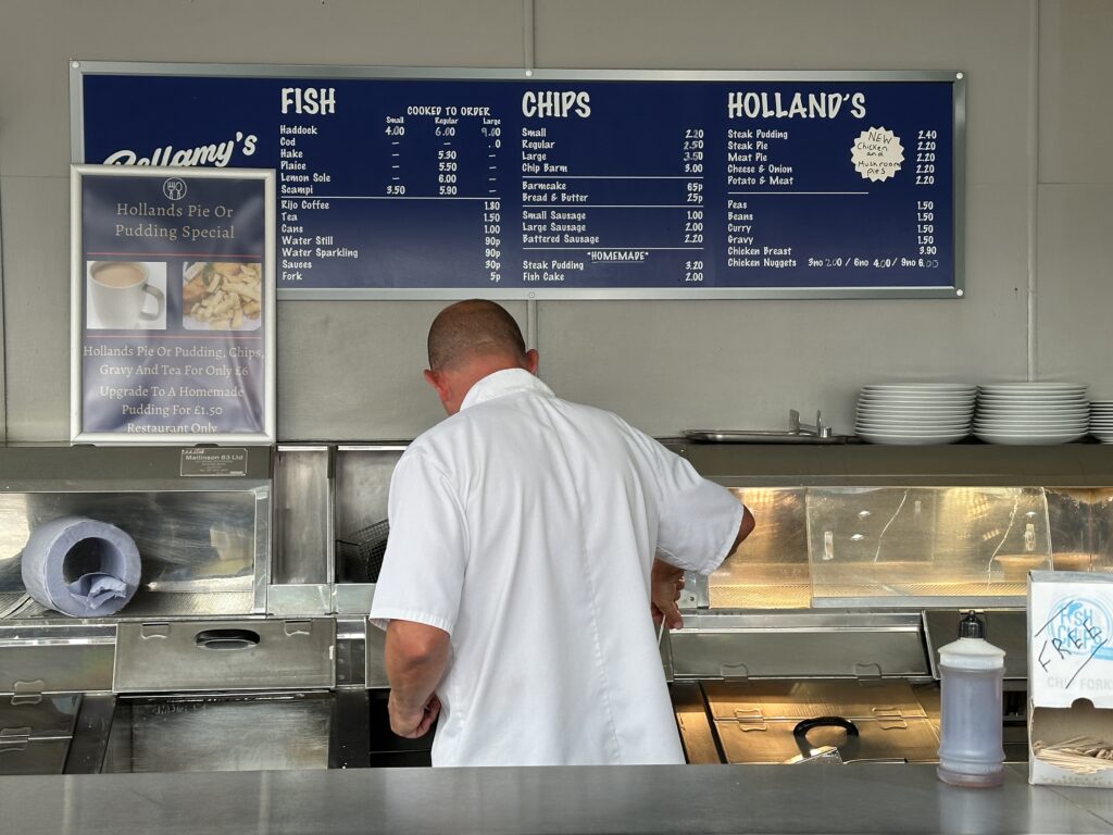 Takeaway cooking range at Bellamy's aka Middle Chippy