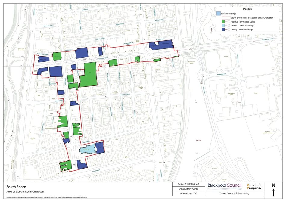 Blackpool Council map defining Area of Special Local Character