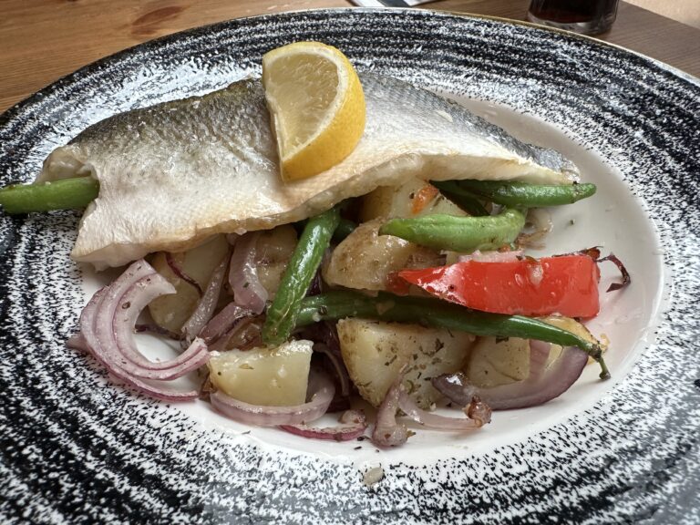 Roasted sea bass at Bella Italia Blackpool